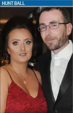  ??  ?? Lisa McGee and Fergal Farmer at the Oriel Harriers Hunt Ball in Ballymasca­nlon House Hotel.