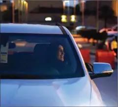  ?? FAYEZ NURELDINE/AFP ?? A Saudi woman test drives a car during an automotive exhibition for women in the capital Riyadh on May 13.