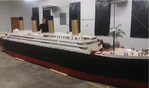  ??  ?? AHOY THERE!: Historian and Titanic enthusiast Gino Hart is looking forward to the exciting launch of the Tintanic, his fascinatin­g replica of the ill-fated vessel.