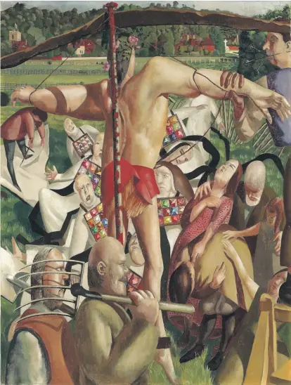  ??  ?? Sir Stanley Spencer, The Crucifixio­n, oil on canvas, 36 x 30 in. (91.5 x 76.2 cm), Painted in 1934