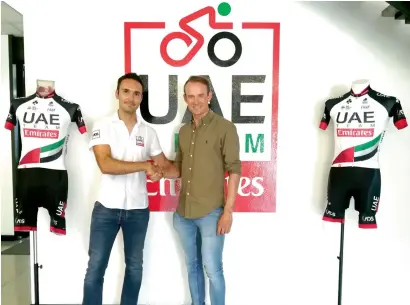  ?? Supplied photo ?? Alexander Kristoff with Carlo Saronni, manager of UAE Team Emirates. —