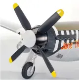  ??  ?? The 4-bladed scale propeller and spinner add much to the Mustang’s appearance while providing a lot of thrust.