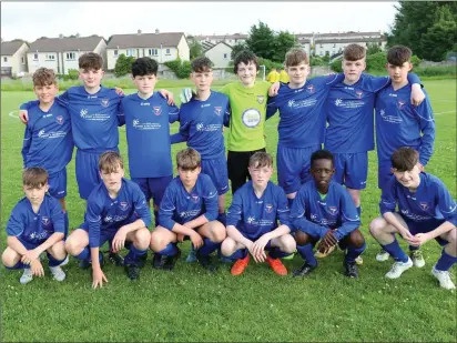  ??  ?? The Merville United U13 League champions after defeating Arrow Harps 3-1 in the final in Merville. Pics: Carl Brennan.