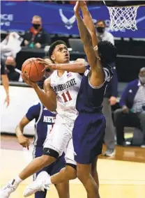  ?? K.C. ALFRED ?? Mountain West Tournament MVP Matt Mitchell says he’s still brothers with the teammates who left after last season.
U-T