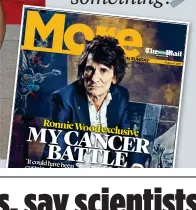  ??  ?? something? More August 6 • 2017 The Irish Mail on Sunday More ON SUNDAY Ronnie Wood exclusive my cancer battle ‘It could have been curtains, but I was lucky–someoneup there must like me’