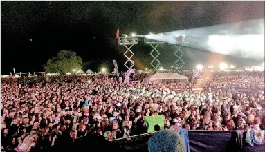  ?? COURTESY PHOTO ?? An official attendance has not been announced but country music superstar Luke Bryan announced 12,000 people attended his concert on Thursday night at Ogden Ranch in Prairie Grove. The view from near the stage.