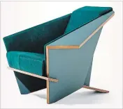  ??  ?? An angular chair originally designed by Frank Lloyd Wright and reissued in a slightly modified version by Cassina.