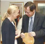  ??  ?? Swiss Ambassador Andrea Reichlin and Myanmar Ambassador U Win Naing.