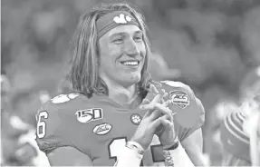  ?? JOSHUA S. KELLY/USA TODAY SPORTS ?? Clemson quarterbac­k Trevor Lawrence is back in the Playoff and should be a top Heisman Trophy contender in 2020.