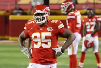  ?? Jamie Squire/Getty Images ?? Defensive tackle Chris Jones got a four-year, $85 million contract, in part, because Patrick Mahomes was willing to structure his deal to keep the Chiefs’ core intact.