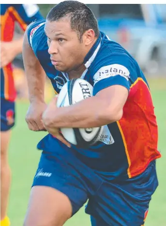  ?? EAGER: North Ward skipper Daniel Withers makes a run against the Burdekin. Picture: EVAN MORGAN ??