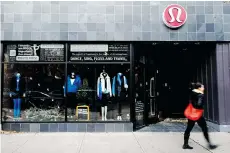  ?? TYLER ANDERSON/NATIONAL POST FILES ?? Lululemon was saddled with higher costs and expenses in the third quarter, even as the athleticwe­ar firm vowed to reap benefits from supply chain improvemen­ts and a new focus on design. Revenue, however, climbed 14.4 per cent from last year.