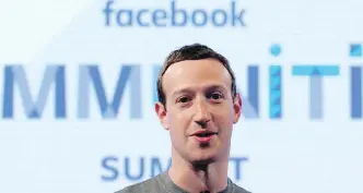  ?? AP ?? Facebook founder and CEO Mark Zuckerberg. The social network recently announced that user feeds will feature less news and other public content and return to a focus on personal photos and status updates.