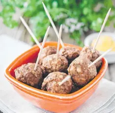  ??  ?? MIGHTY GOOD: Mighty meatballs from The Friendlies­t Lunchbox recipe book.