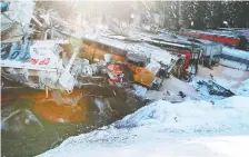  ?? GAVIN YOUNG/FILES ?? Three people were killed when a CP Rail freight train derailed near the community of Field, B.C., on Feb 4, 2019.