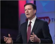  ?? Susan Walsh/AP ?? Fired: In this photo taken May 8, 2017, FBI Director James Comey speaks in Washington.