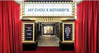  ?? ?? The entrance to Jay Chou x Sotheby’s Evening Sale event at Hong Kong’s K11 Musea in June 2021. The famous singer-songwriter is the guest curator of the auction house’s inaugural edition of its Contempora­ry Curated: Asia auction series featuring works of prominent as well as up-and-comer artists that are selected by Chou.