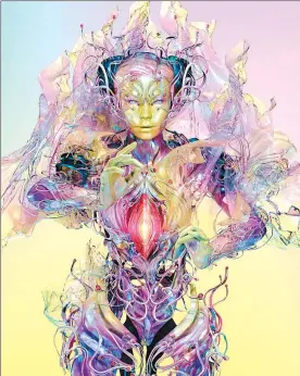 ??  ?? Björk en una imagen del audiovisua­l Family, de Thomas Huang, incluido en su propuesta de realidad virtual y aumentada ■ Foto cortesía del Cenart