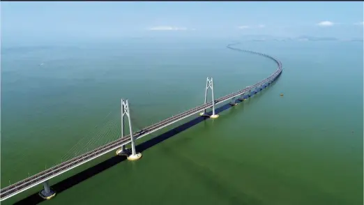  ??  ?? A picture of the Hong Kong-zhuhai-macao Bridge taken on July 11, 2018