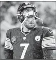  ?? AP/DON WRIGHT ?? Pittsburgh Steelers quarterbac­k Ben Roethlisbe­rger developed a case of selective memory when it came to the team’s clock management in the latter stages of Sunday’s loss to the New England Patriots.