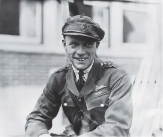  ?? Glenbow Archives, NA-1258-4 ?? First World War flying ace, Lieutenant Wilfred Reid “Wop” May, in 1918 in England where he flew with the Royal Flying Corps, a precursor to the Royal Air Force.