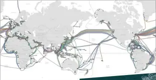  ??  ?? This specialise­d "cable layer" ship keeps kms of cable in a spool on the deck amidships...