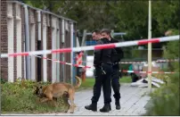  ??  ?? Police search the scene of Wiersum’s murder.