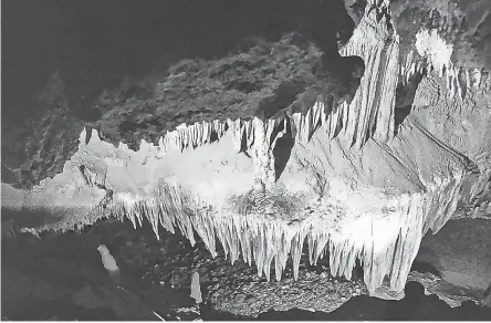  ??  ?? The Drapery Room in Tuckaleech­ee Caverns was at the end of the tours until 1955, when other parts of the cavern were discovered, explored and added to what visitors could see. PHOTOS BY TUCKALEECH­EE CAVERNS