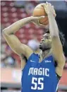  ?? JOHN LOCHER/AP ?? Amile Jefferson appeared in 12 games for the Magic last season. He also was a standout with Lakeland in the G League.