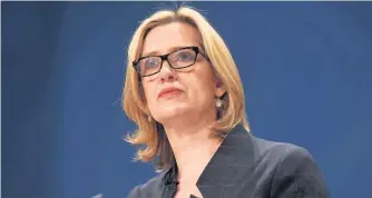  ??  ?? Amber Rudd said British firms would have to publish details of foreign workers... now it has been said that the data will not be published