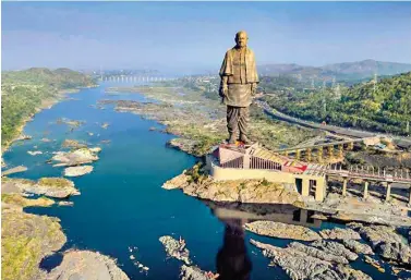  ??  ?? The Statue of Unity is reverent of loyalty to one’s Motherland and unflinchin­g commitment to duty