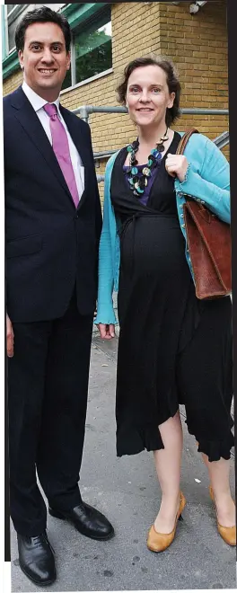  ??  ?? Ladies’ man: Ed Miliband with his pregnant wife-to-be Justine Thornton in 2010. Right: ‘Secret’ girlfriend Stephanie Flanders and, from top, journalist Alice Miles, political aide Liz Lloyd and one of his first loves, Juliet Soskice