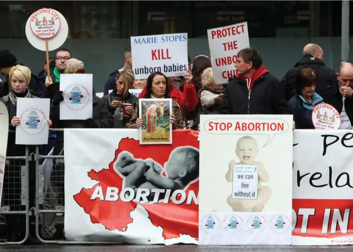  ?? FOTO: EPA/PAUL MCERLANE ?? STRäNGA ABORTREGLE­R. Abortlagen har varit föremål för nordirländ­ska protester i flera repriser.