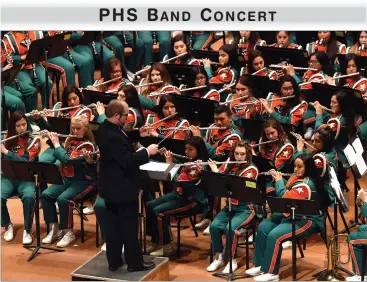  ?? RECORDER PHOTOS BY CHIEKO HARA ?? The annual Portervill­e High School Panther Band Concert was held Friday, April 20, at the Portervill­e Memorial Auditorium. This was the first concert under Clark Keele's direction.