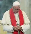 ??  ?? Papa Bergoglio, 81 anni