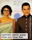  ??  ?? PARTING WAYS: Aamir Khan and Kiran Rao