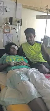  ?? Photo: Laisa Lu ?? Tomasi Vukirubu with his wife, Teresia Qetiqeti, at the Labasa Hospital on March 17, 2019.