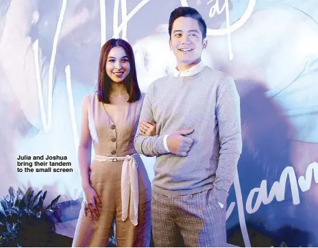  ??  ?? Julia and Joshua bring their tandem to the small screen