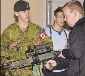  ?? TRURO DAILY NEWS PHOTO ?? The public was invited to learn more about the Canadian Army Reserves at a recent event held at the Truro Armoury. There were demonstrat­ions of weaponry and equipment used by reserves members, and informatio­n on benefits the reserves can offer.
