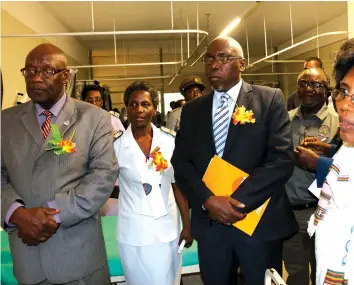  ??  ?? Health and Child Care Minister David Parirenyat­wa (left) during his visit to Chinhoyi Provincial Hospital last week