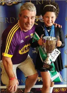  ??  ?? Leila Clarke, pictured with her dad, Billy, won the U10 All-Ireland Irish Dancing championsh­ips in City West, Dublin.