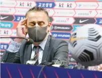  ?? Yonhap ?? South Korea’s national football team manager Paulo Bento speaks during a press conference at Paju National Football Center in Gyeonggi Province, April 7.