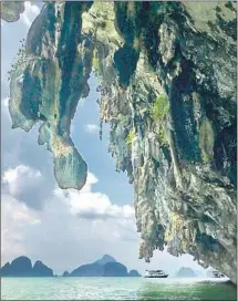  ??  ?? KARST FORMATIONS, eroded into bulbous forms by wind and water, were once part of a huge coral reef in the Andaman Sea.