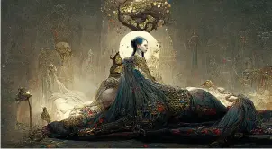  ?? ?? The Empress, by Nekro. Midjourney is able to create images with a beautiful painterly style in just minutes.