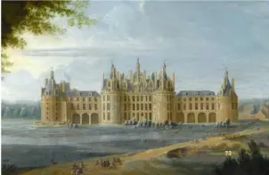  ??  ?? Vue du château de Chambord du côté du parc (1722), de PierreDeni­s Martin; musée des Châteaux de Versailles et de Trianon.