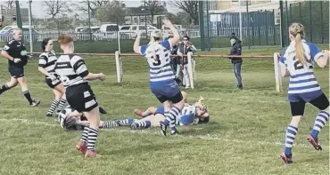  ?? ?? GOOD WIN: Action from Halifax Panthers Women’s win over Wigan St Patrick’s.