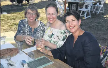  ??  ?? FINALIST: Horsham Agricultur­al Society’s 150km Feast is in the running for a Keep Victoria Beautiful 2021 Sustainabl­e Communitie­s – Tidy Towns Award in a social wellbeing category. From left, Cassandra Walker, Lisa Hermans and Kerri Nichols enjoy the event. Picture: PAUL CARRACHER