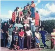  ??  ?? Crossing the equator: The intrepid travellers in 1975