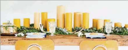  ?? CONTRIBUTE­D BY BEESWAXCO.COM ?? The Beeswax Co. in Texas uses 100 percent beeswax for its naturally fragrant and handsome candles.