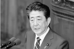  ?? AP ?? Japanese Prime Minister Shinzo Abe.